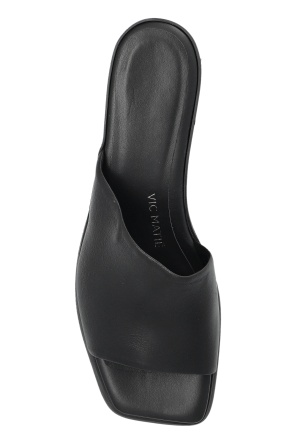 Vic Matie Block Heel Mules In Black