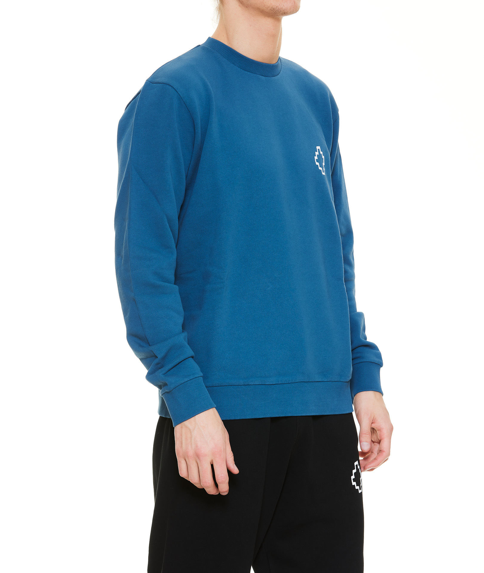 Marcelo Burlon County Of Milan Tempra Cross Crewneck Sweatshirt In Blue