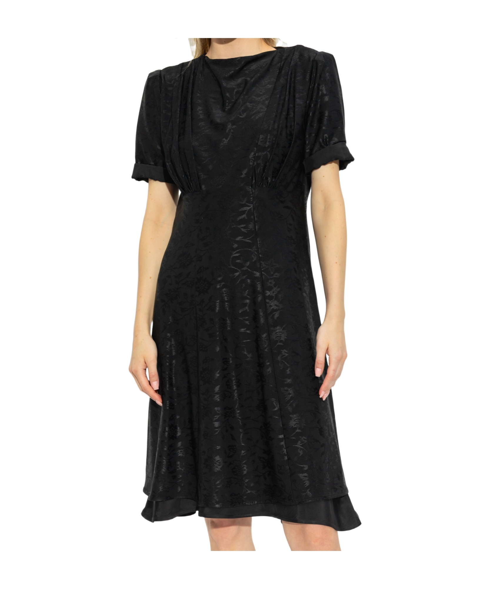 Jil Sander Floral-jacquard Dress In Black