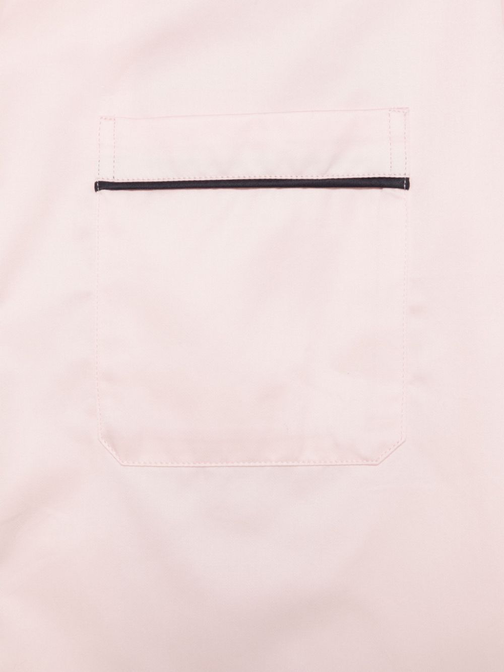 Tekla Satin Nightshirt With Chest Pocket And Contrast Piping In Pink