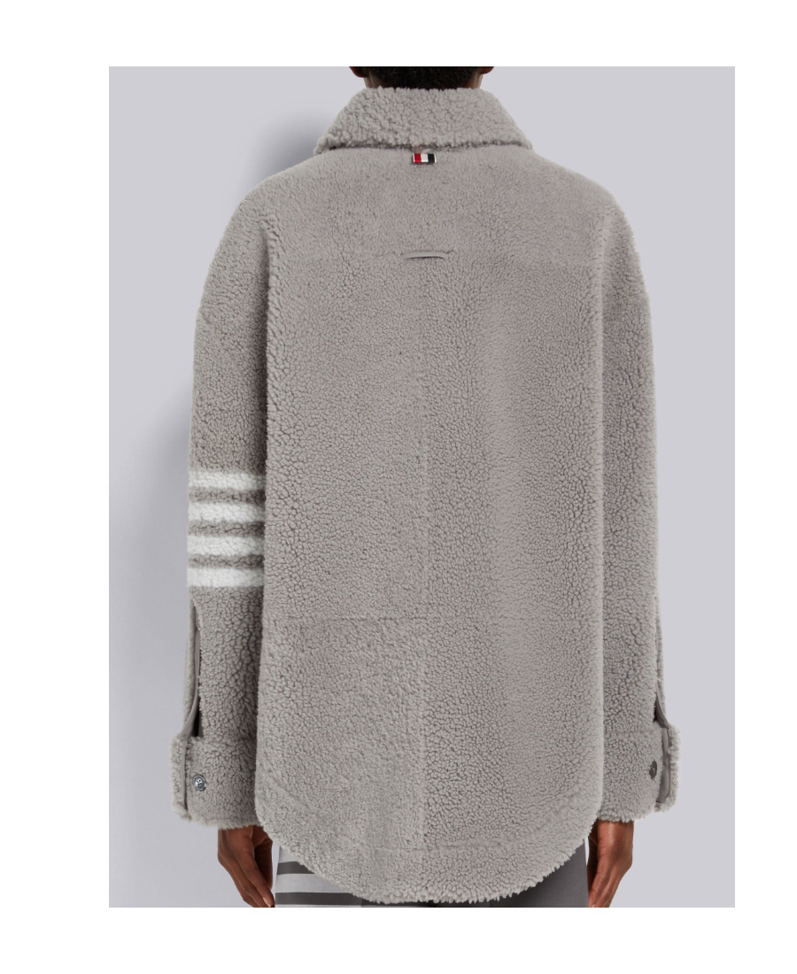 Thom Browne 4-bar Oversized Shirt Jacket In Gray