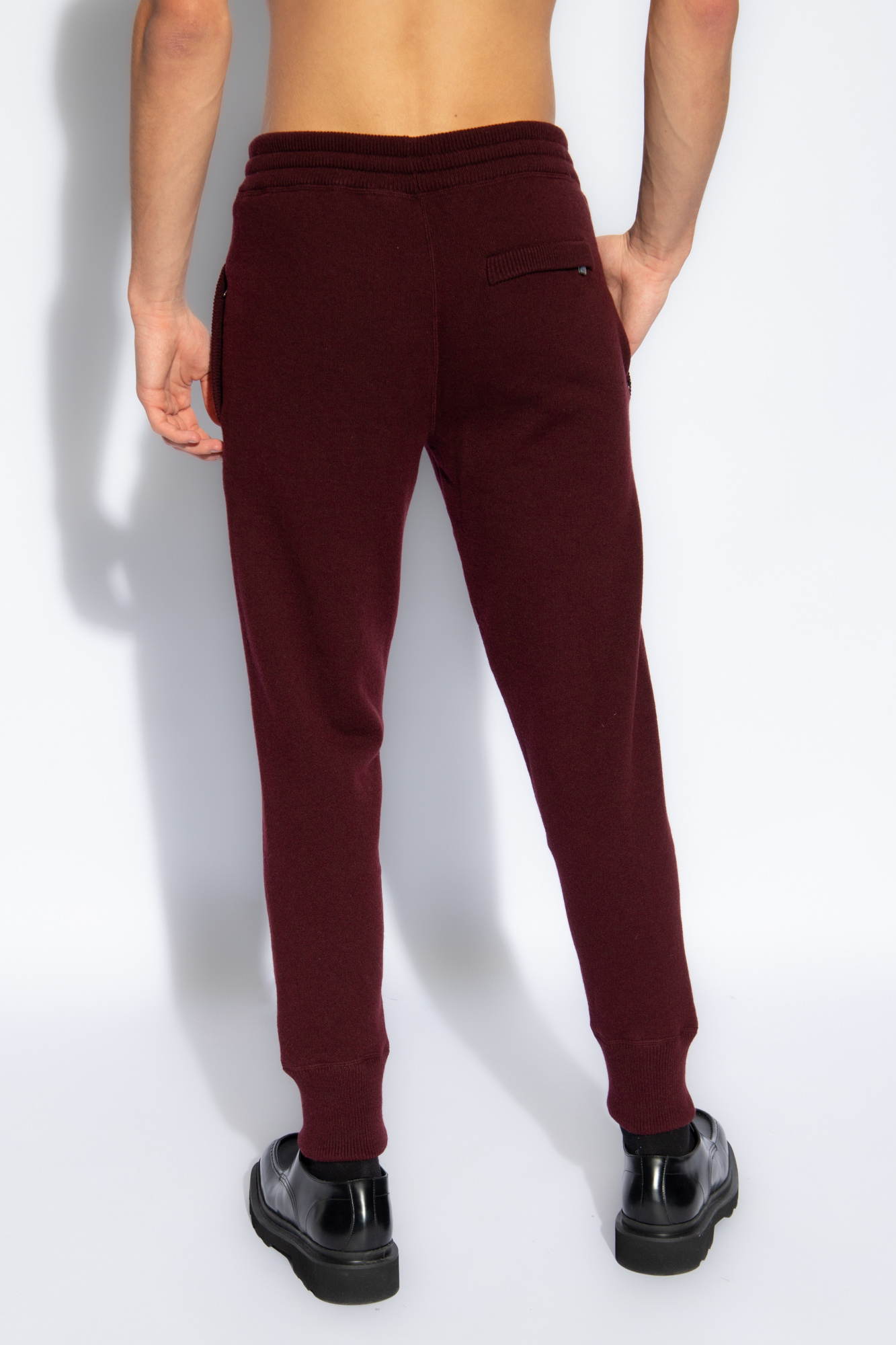 Dolce & Gabbana Logo-plaque Knitted Track Pants In Brown