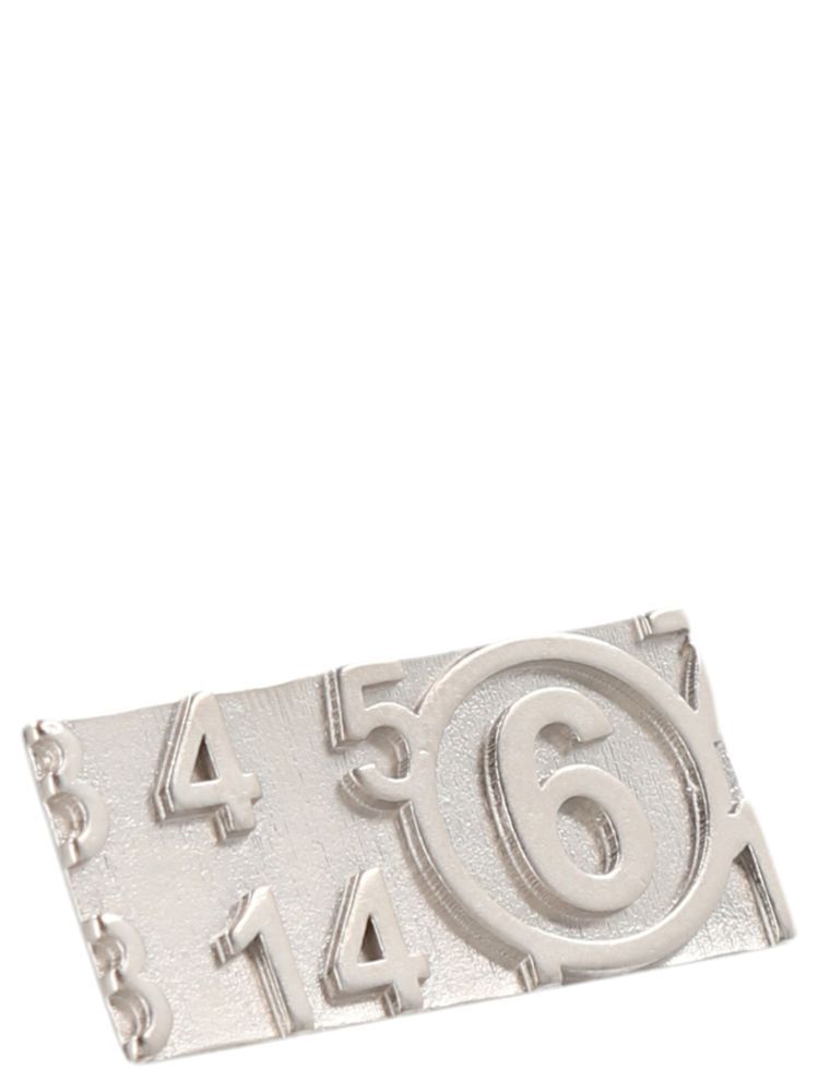 Mm6 Maison Margiela Logo Single Earrings In Gray