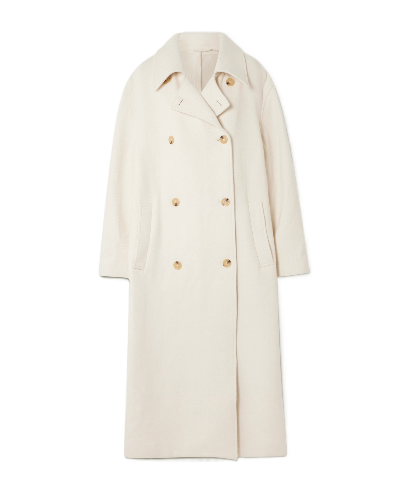 Totême Shield Oversized Double-breasted Wool-blend Coat In Neutral