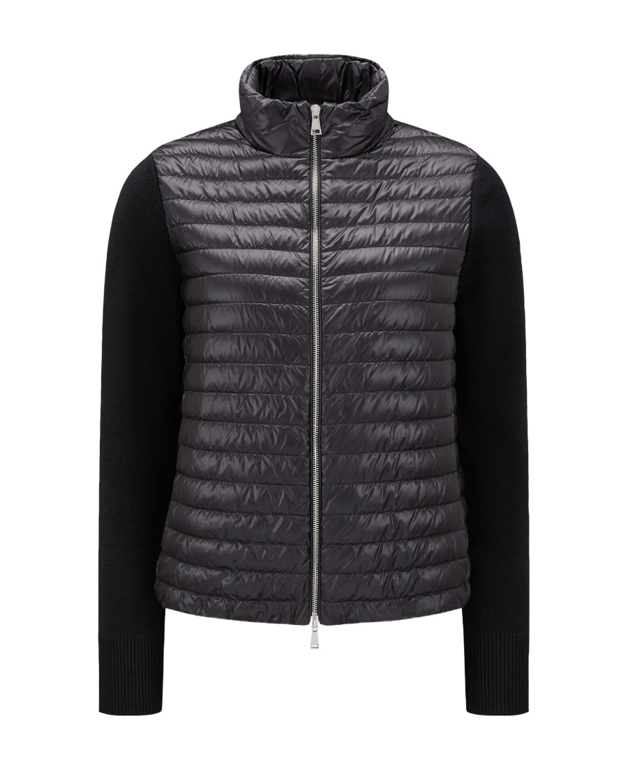 Moncler Contrasting-sleeve Padded Jacket In Black