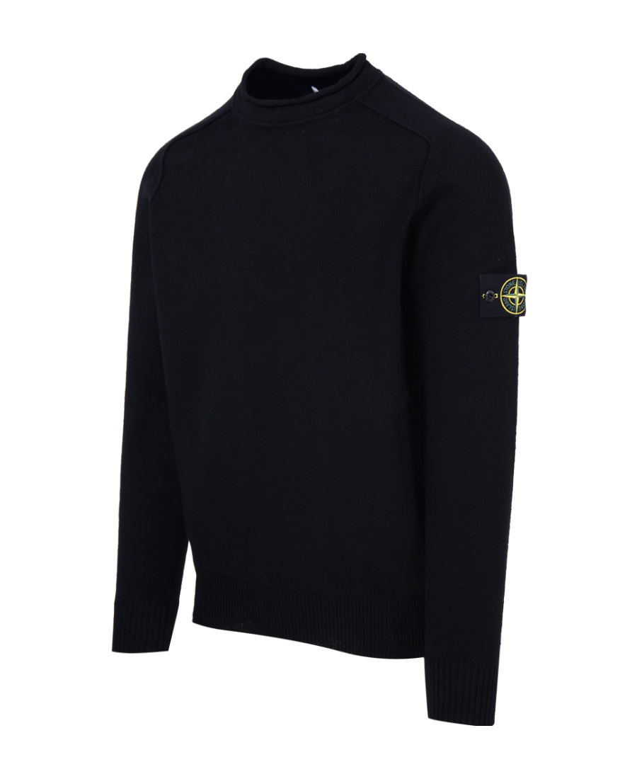 Shop Stone Island Round Neck Sweater In Black