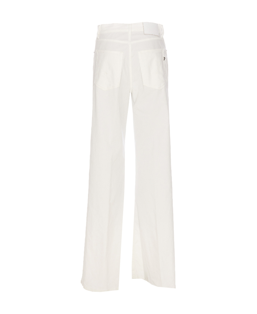 Shop Dondup Belt Ring Denim Trousers In White