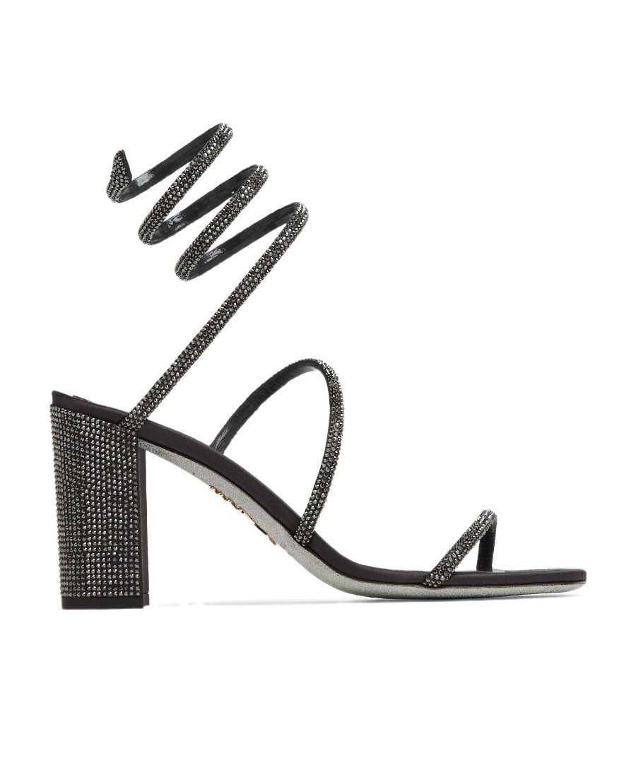 René Caovilla Cleo 90mm Crystal-embellished Sandals In Black