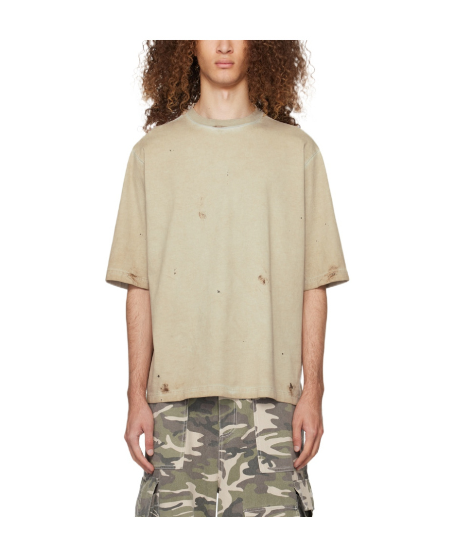 We11 Done T-shirt With Round Neck And Short Sleeves In Gray