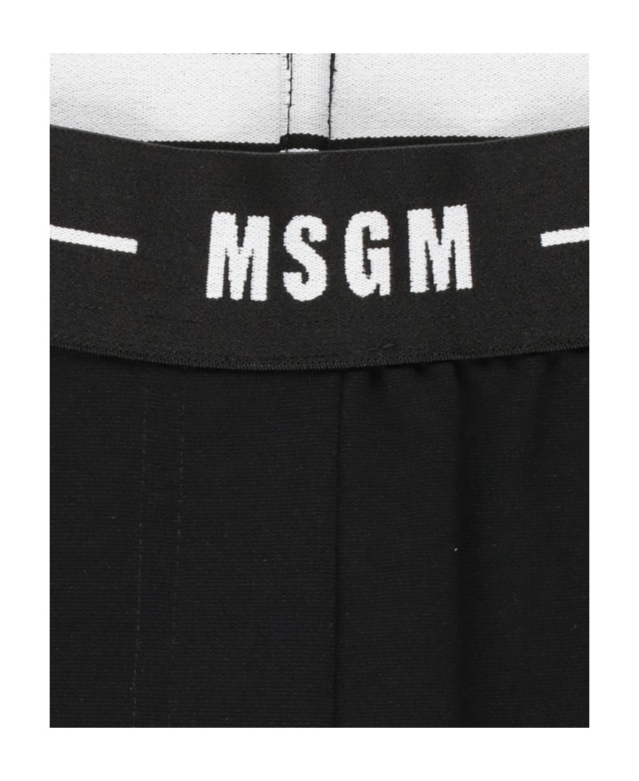 Msgm Logo-waist Flared Jersey Trousers In Black
