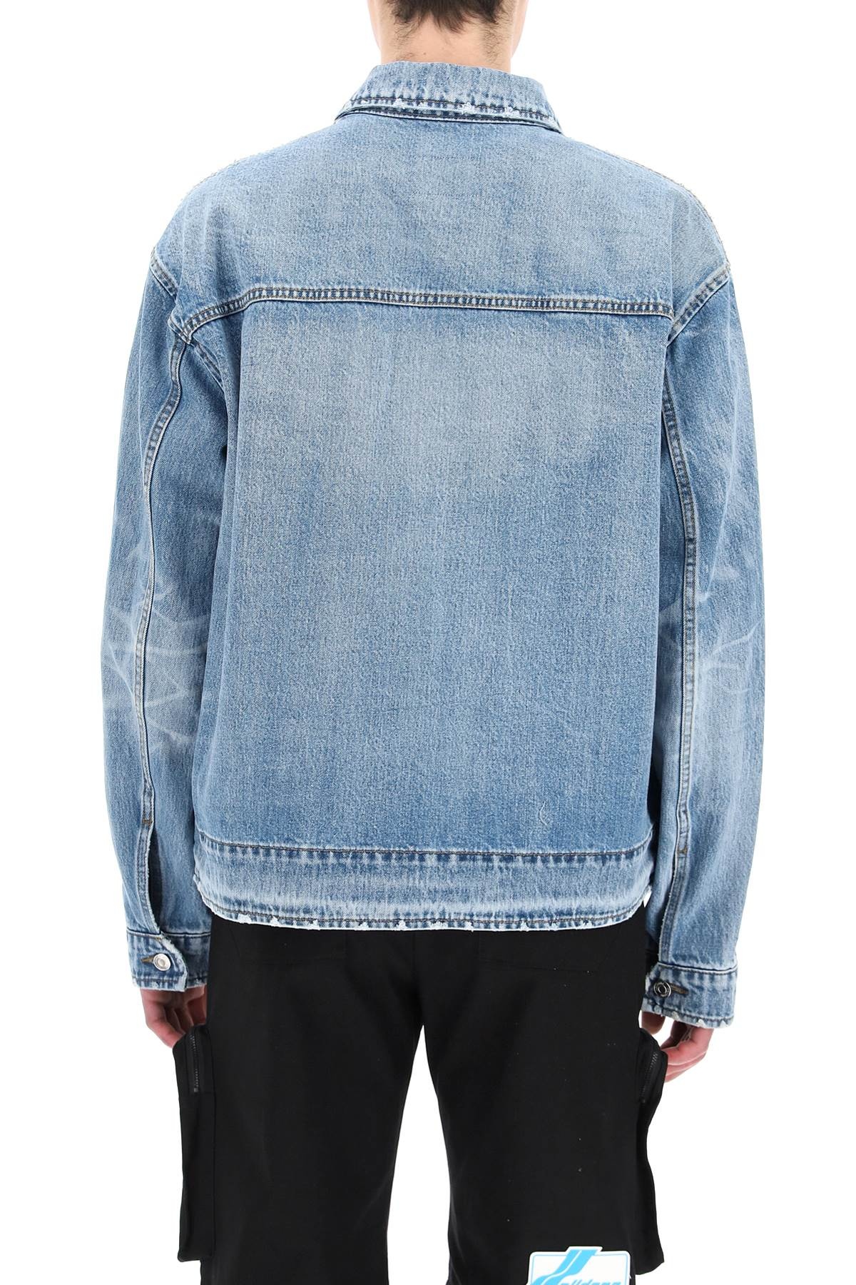 We11 Done Logo Denim Jacket In Blue
