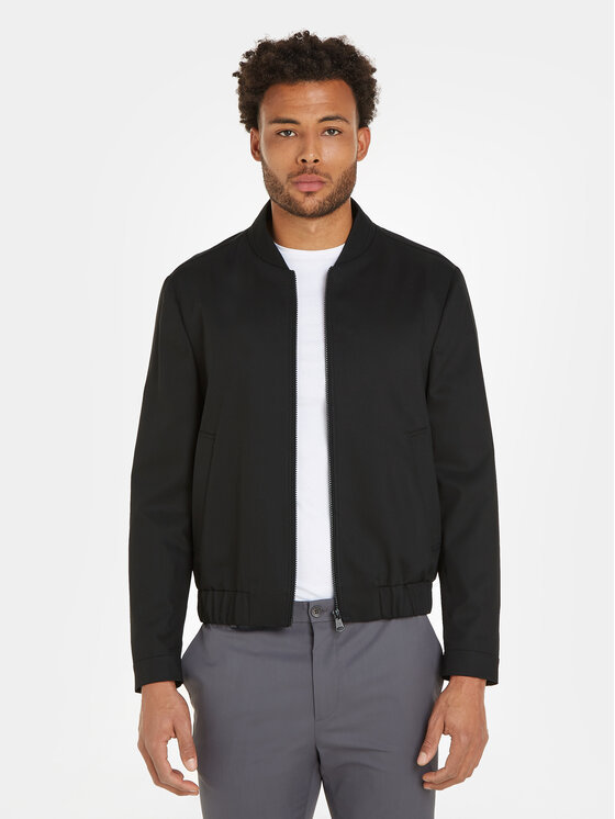 Shop Calvin Klein Long-sleeved Casual Jacket In Black