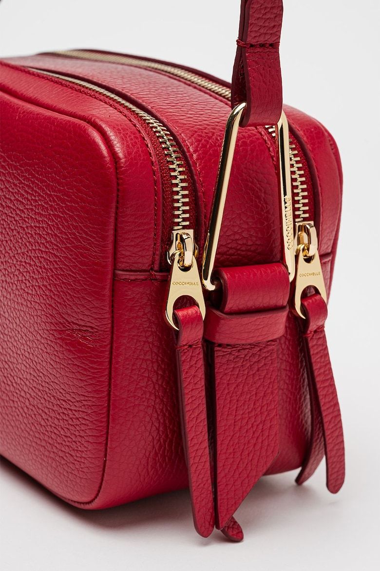 Coccinelle Zipper Shoulder Bag In Wine Red