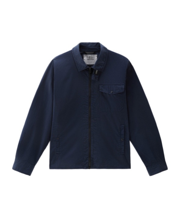 Woolrich Oversize Cotton Gabardine Jacket In Black