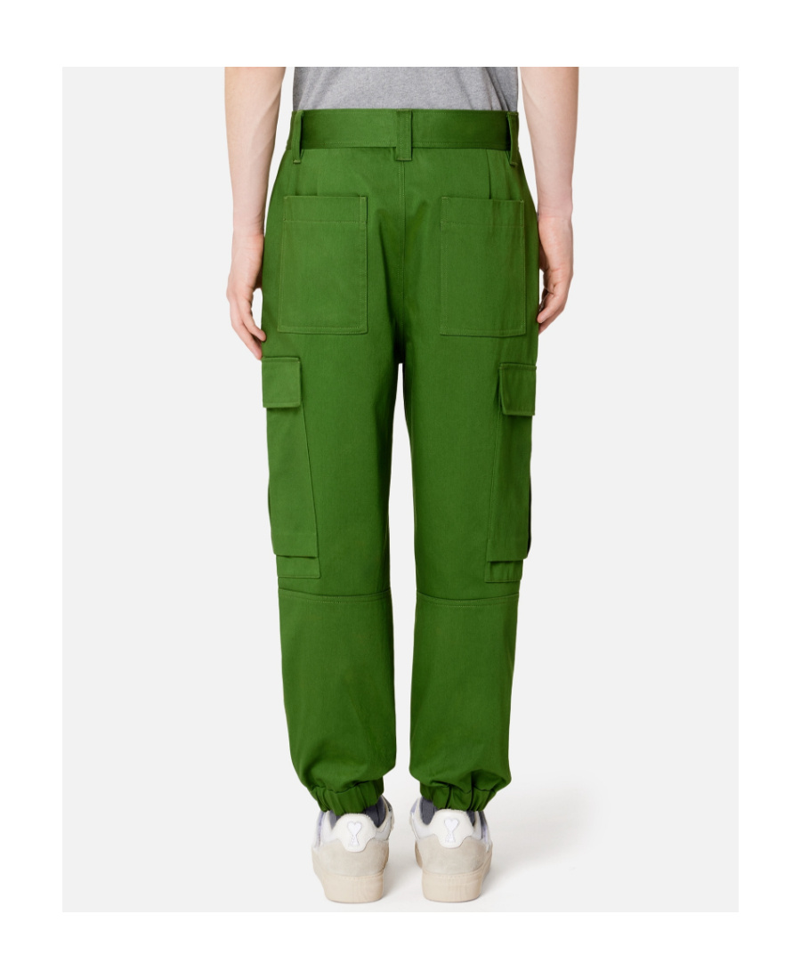 Shop Ami Alexandre Mattiussi Straight-leg Cargo Pants In Green