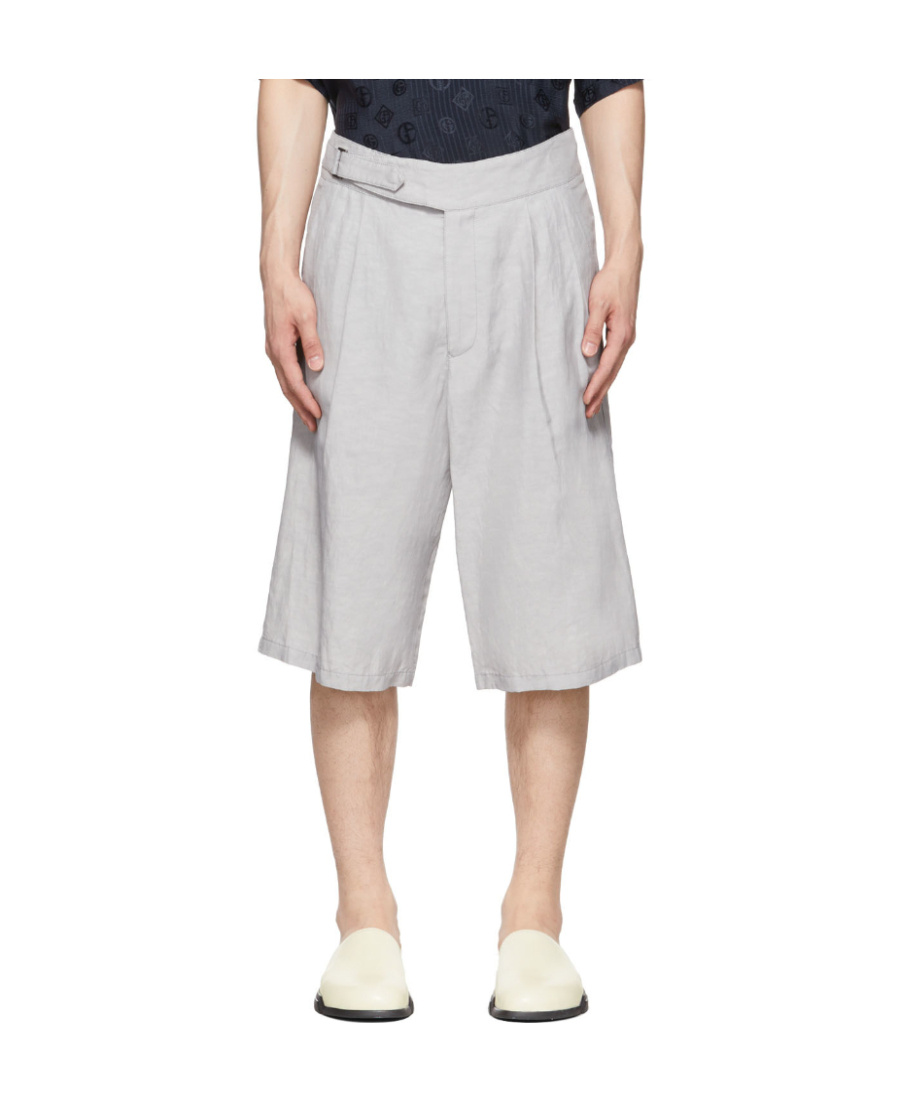 Giorgio Armani Grey Viscose Shorts In White