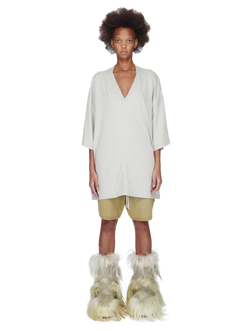 Moncler X Rick Owens Long Cashmere Boxers In Green