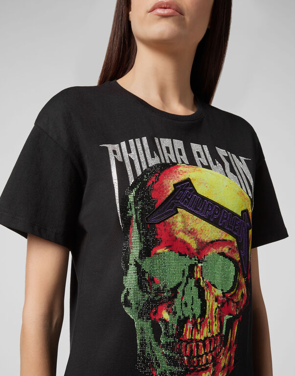 Philipp Plein Logo Details T-shirt Dress In Black