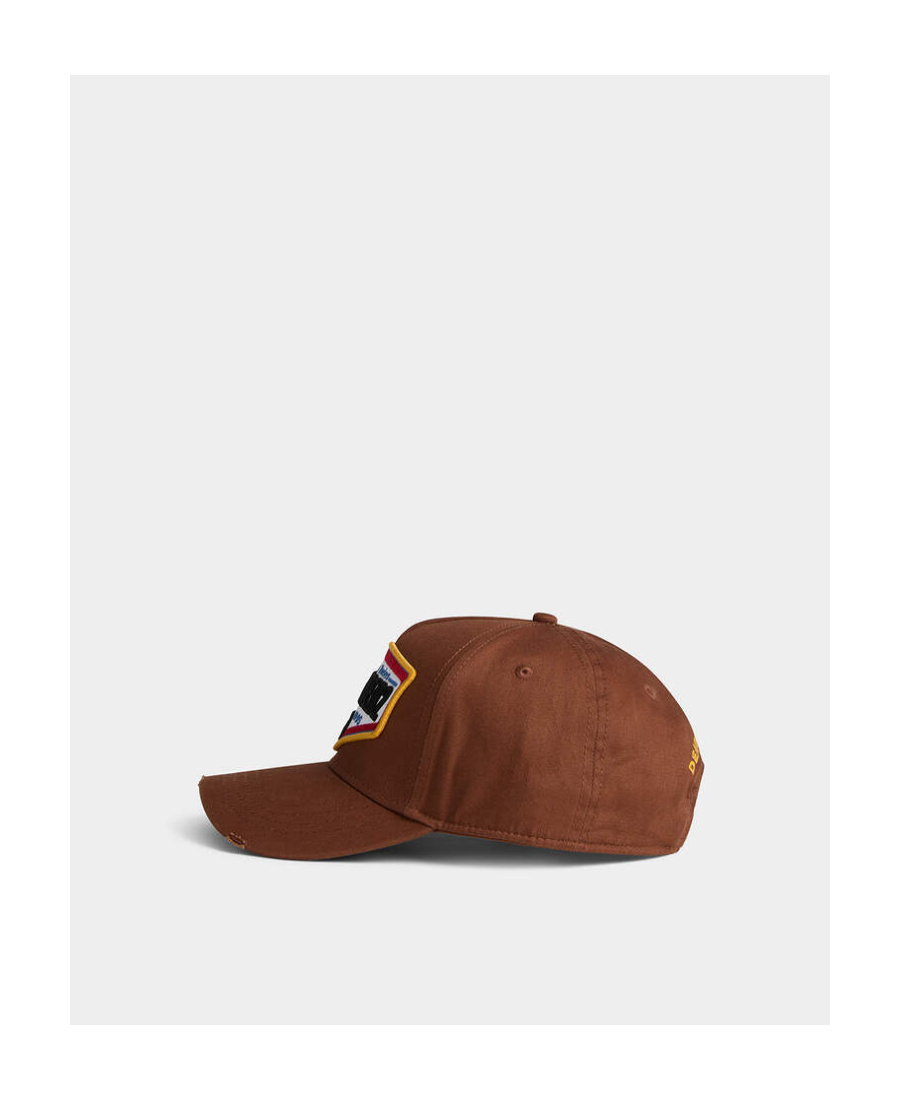 Dsquared2 Brown Cap With Embroidered Logo Patch In Brown