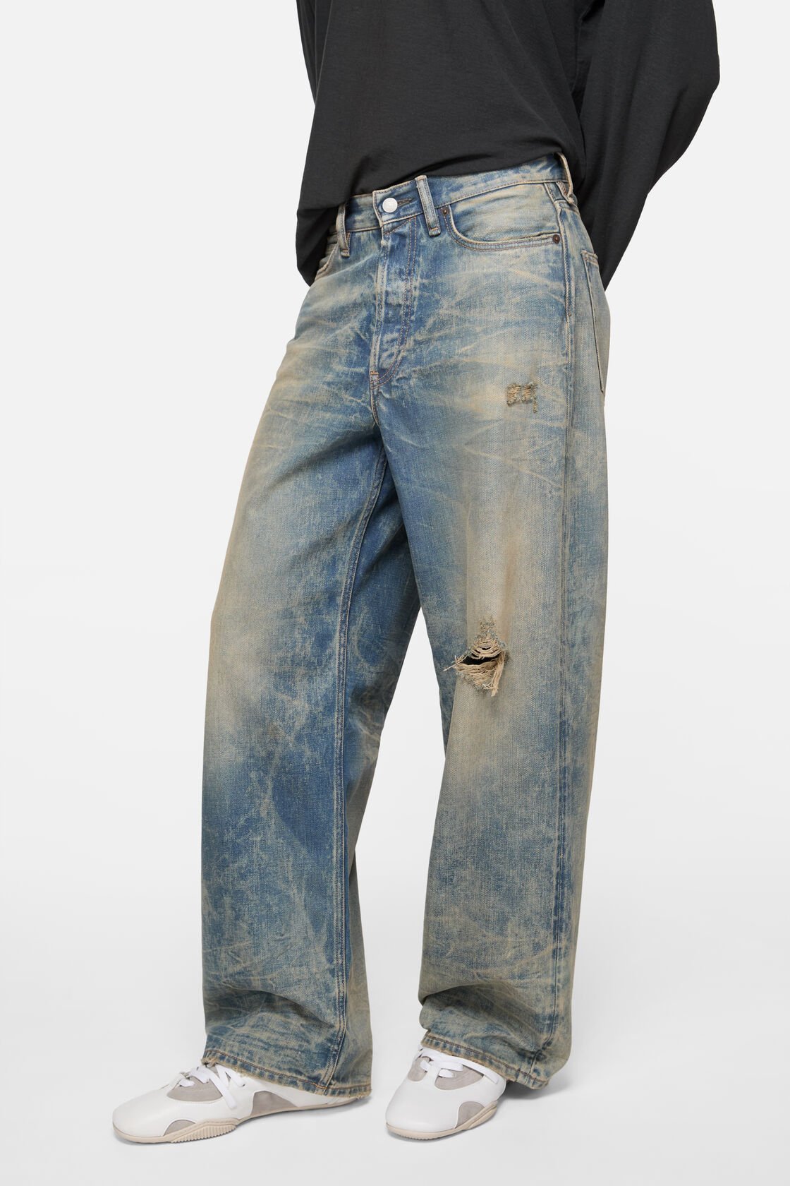 Acne Studios 1981 Logo-patch Trousers In Blue