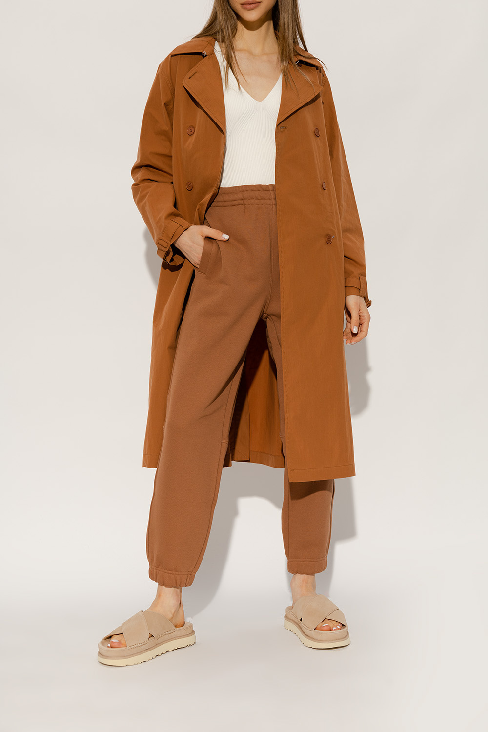 Ugg Goldenstar Cross Slides In Nude