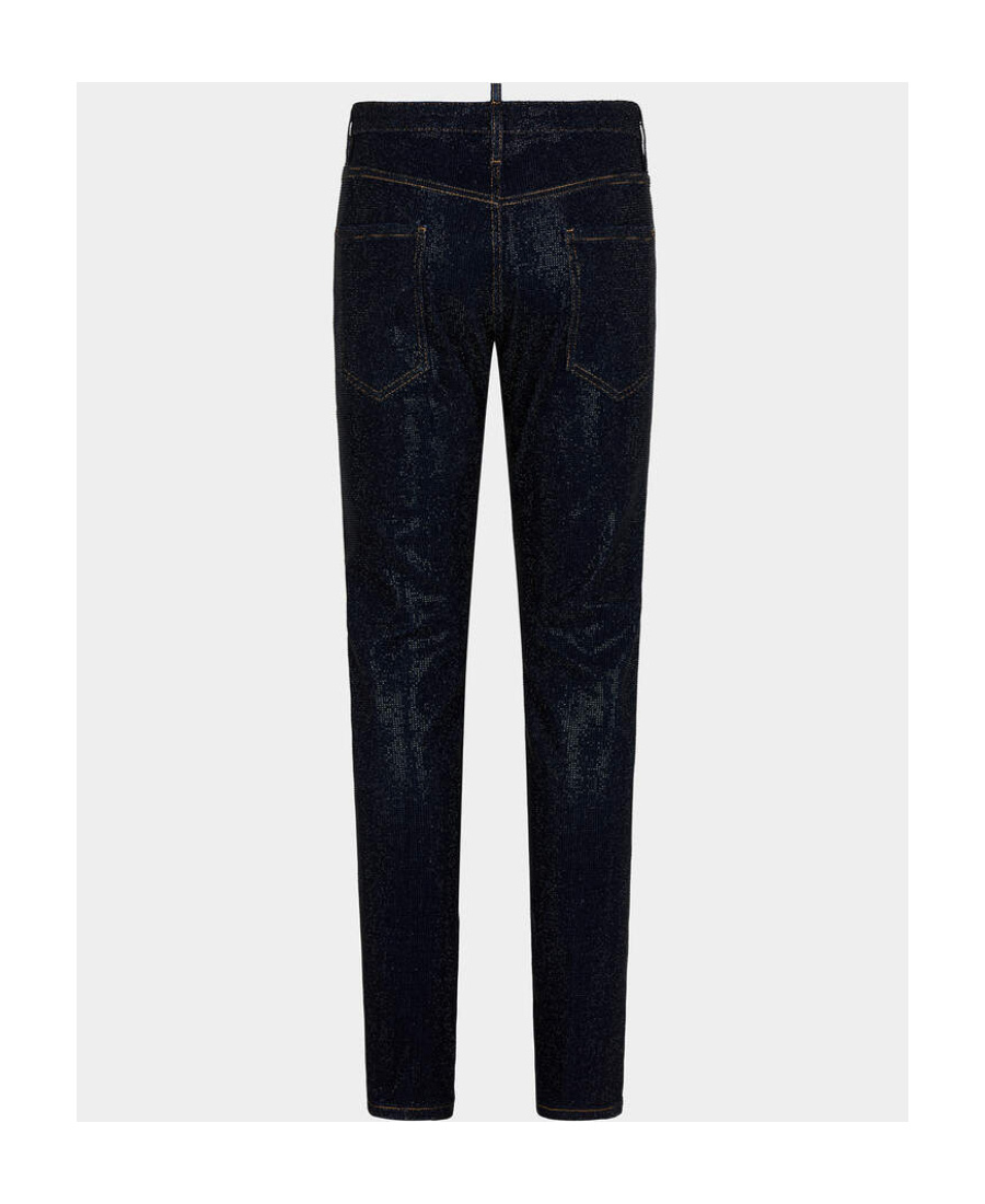 Dsquared2 Crystal-embellished Slim-fit Jeans In Black