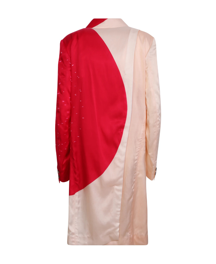 Issey Miyake Graphic Button-up Coat In Nude