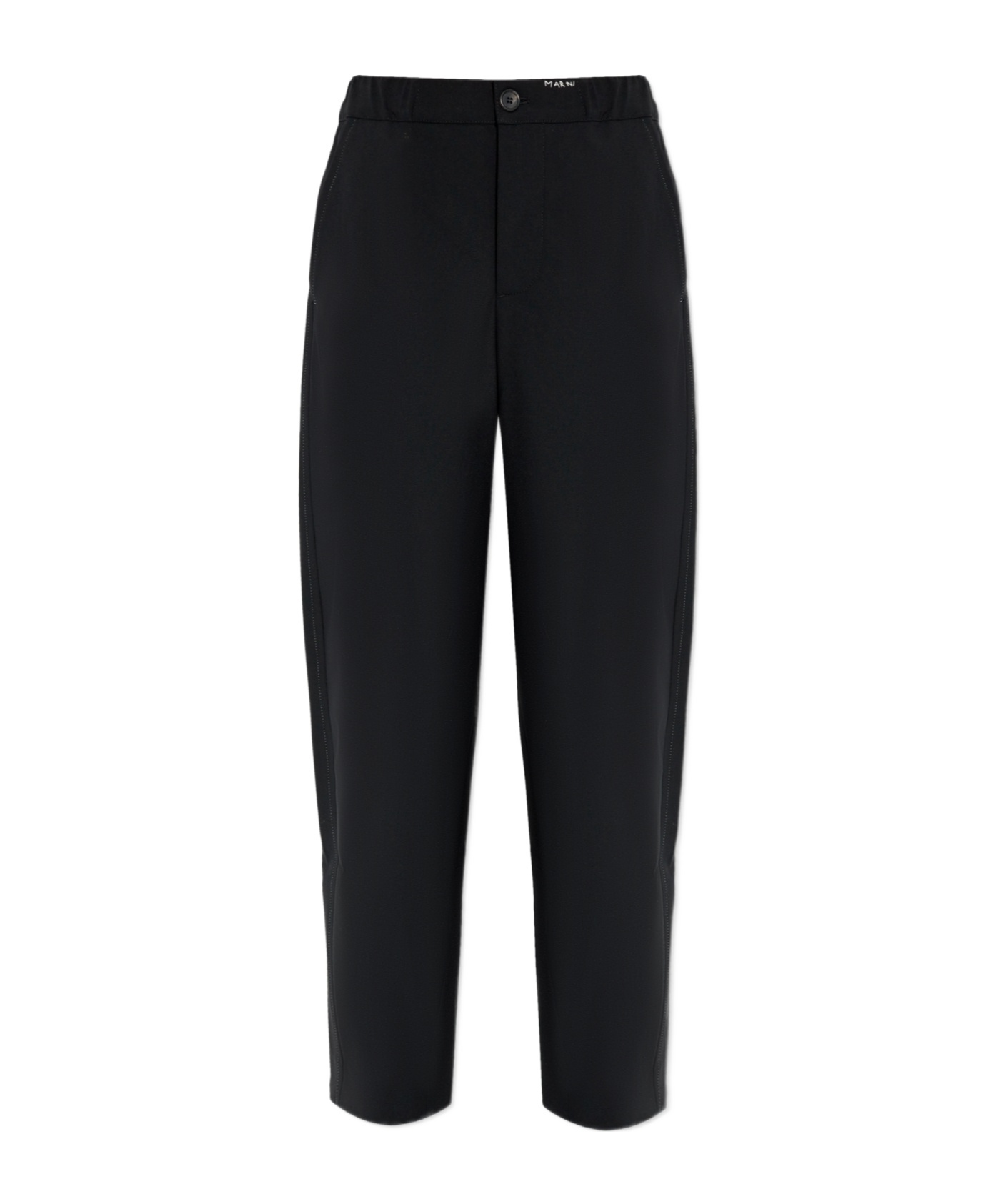 Marni Tropical Straight Wool Trousers In Black