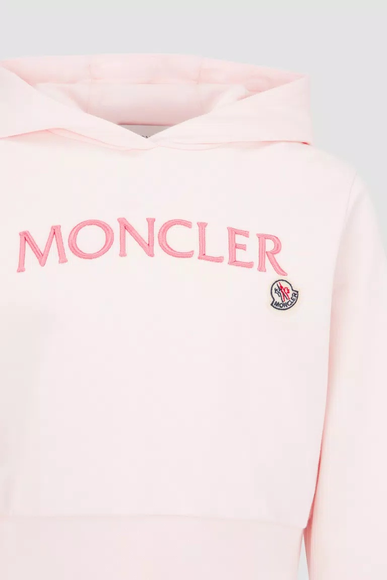 Moncler Embroidered Sweater With Logo In Pink