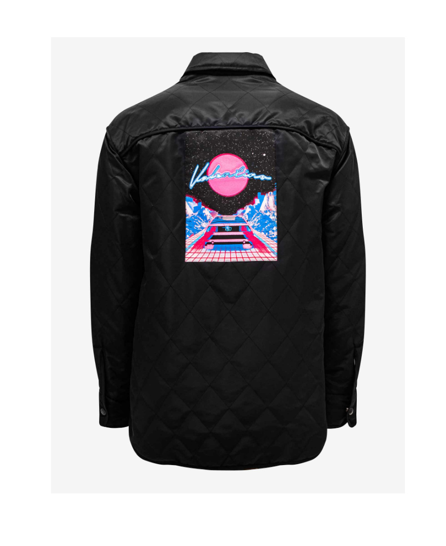 Valentino Quilted Shirt Jacket In Black