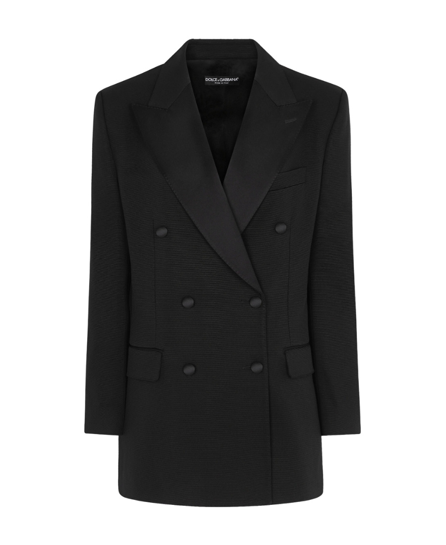 Dolce & Gabbana Silk-lapels Double-breasted Blazer In Black