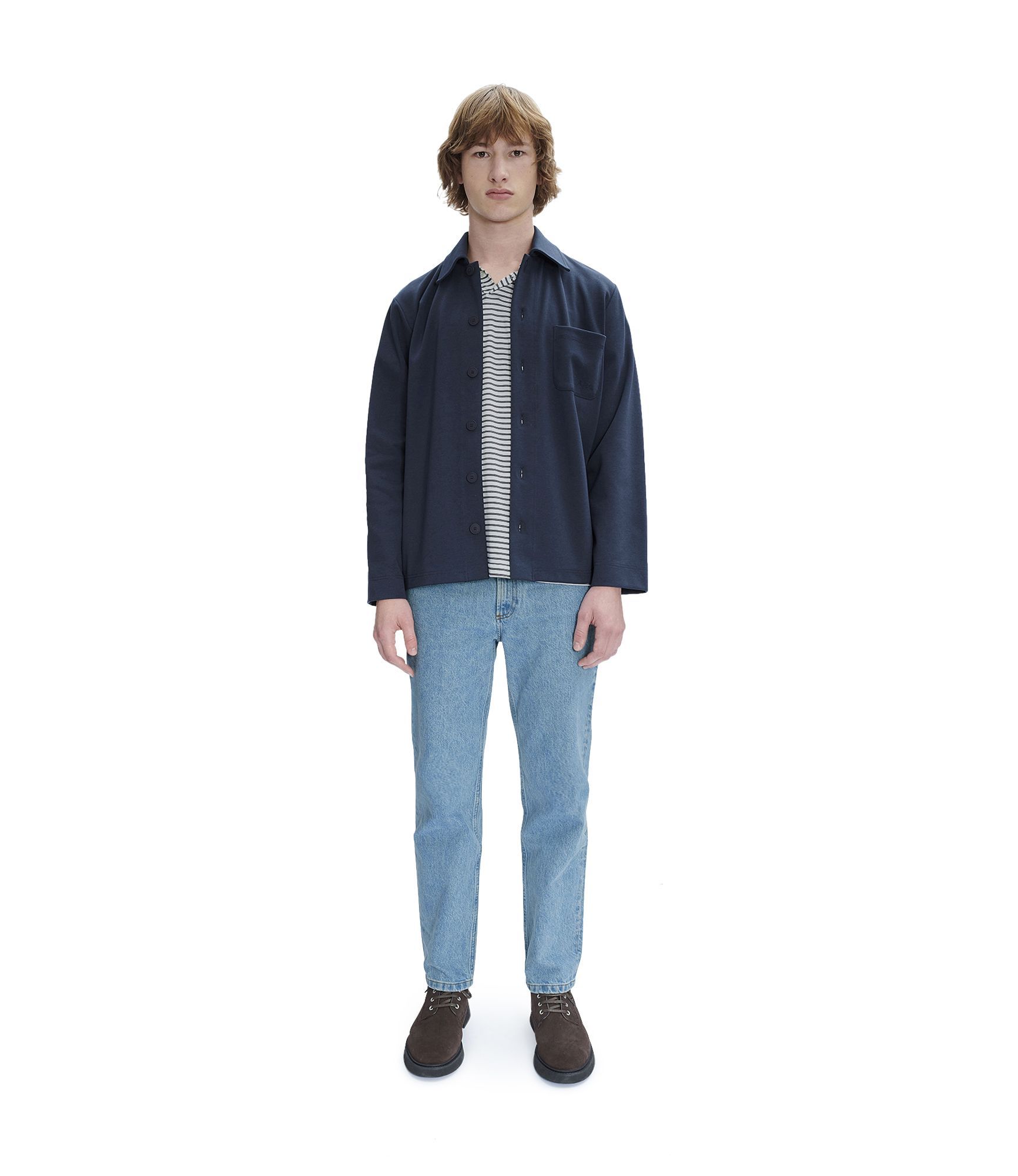 Apc A.p.c. Long-sleeved Button-up Jacket In Black