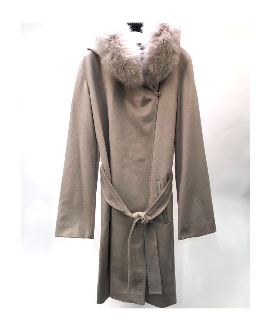 Max Mara Long-sleeved Hooded Coat In Green