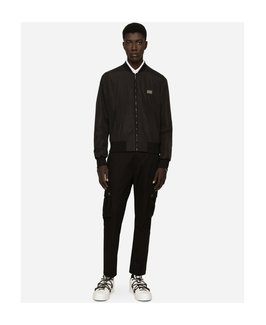 Dolce & Gabbana Dolce&gabbana's Silver-plaque Completes The Design Of This Bomber Jacket For An Auth In Black