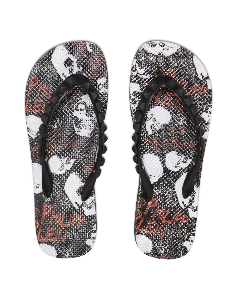 Philipp Plein Pattern Printing Flip-flops In Black