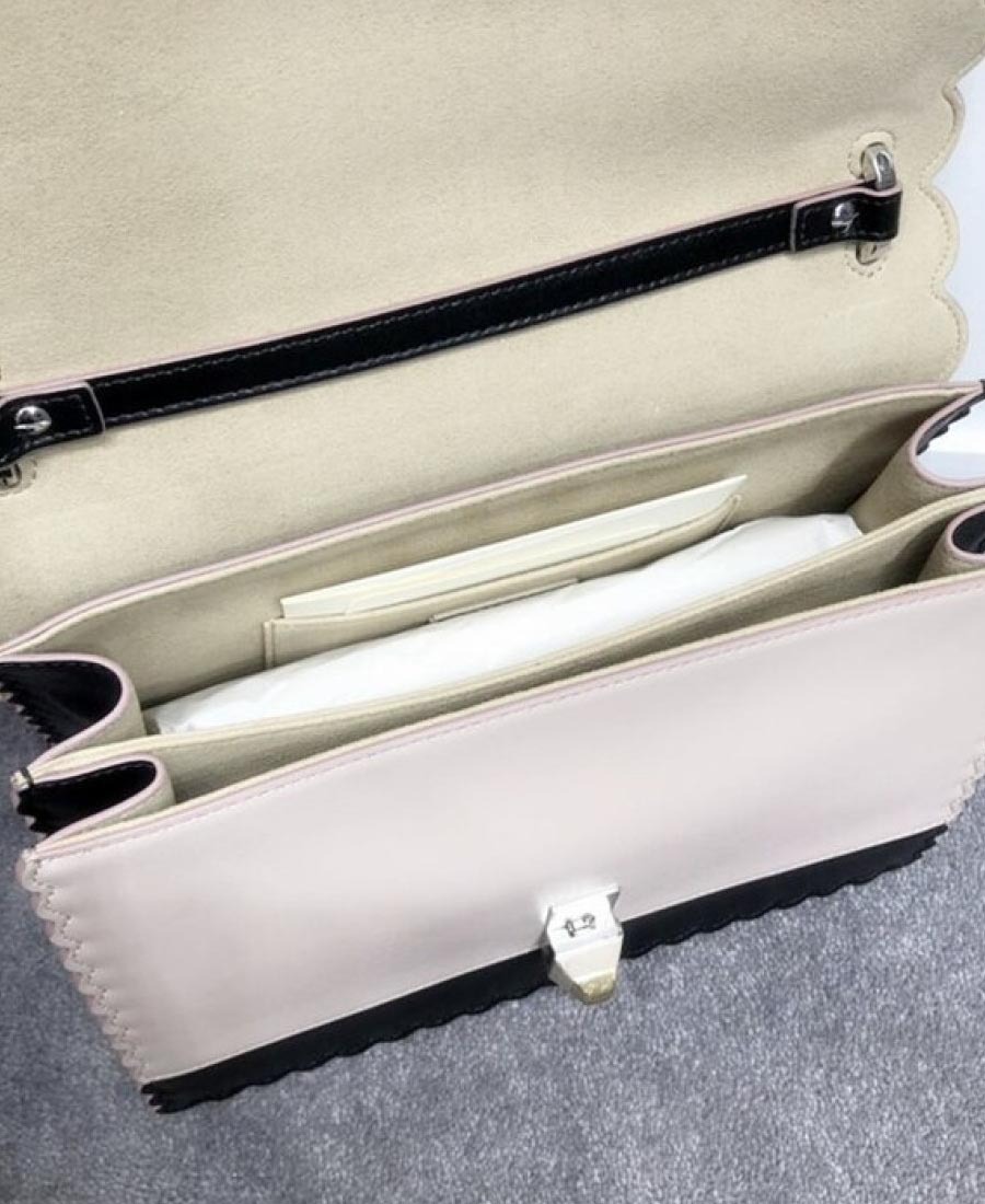 Fendi Kan I Rivet Flower Handbag In Black