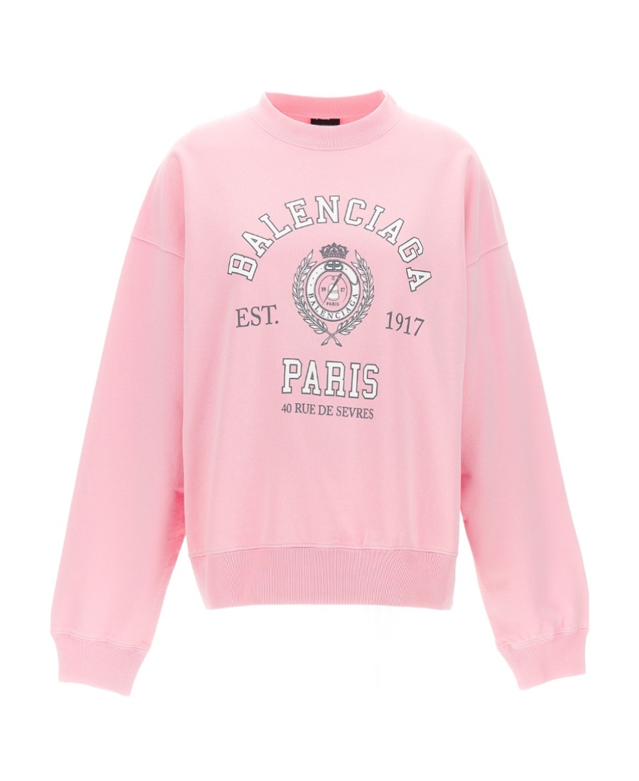 Balenciaga College 1917 Crewneck Sweatshirt In Pink