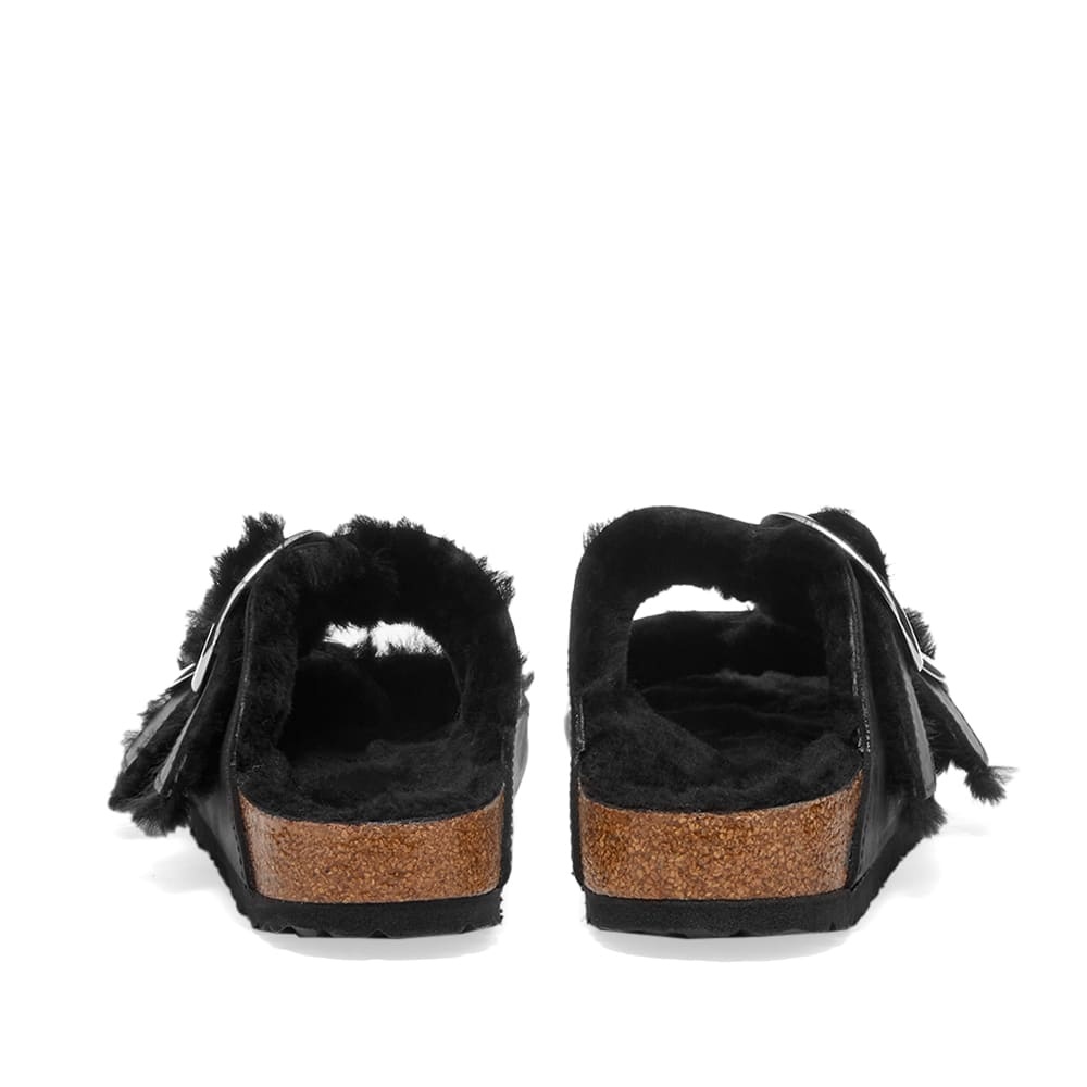 Shop Birkenstock Shearling-lined Double-strap Sandals In Black