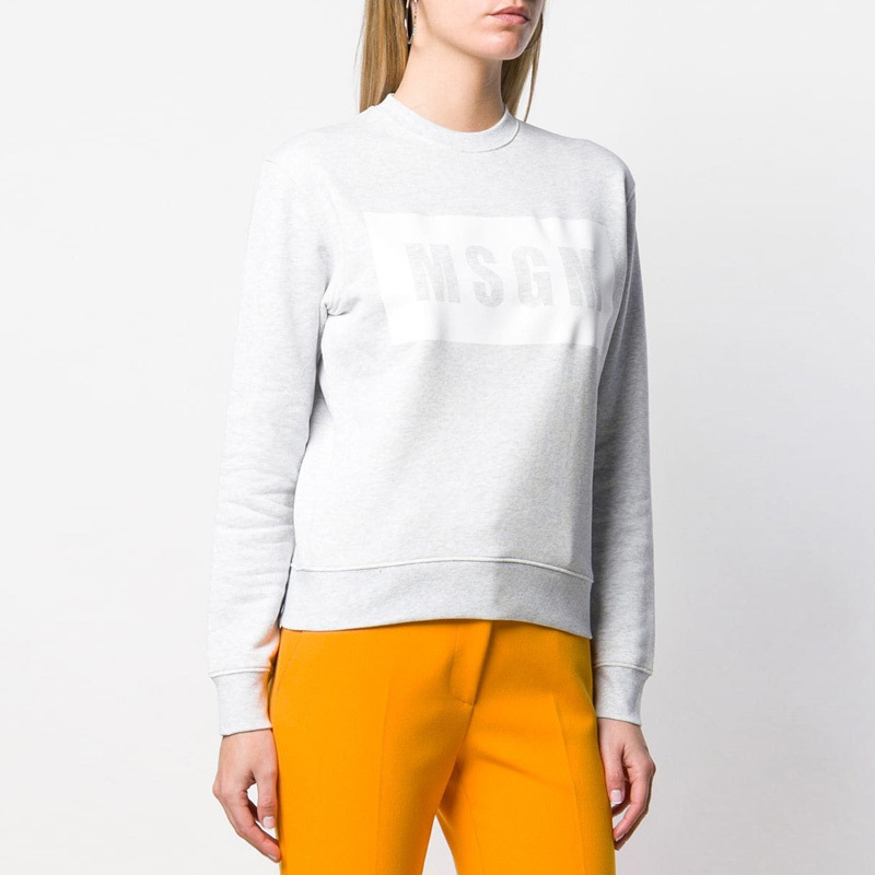 Msgm Printed Logo Sweater In White