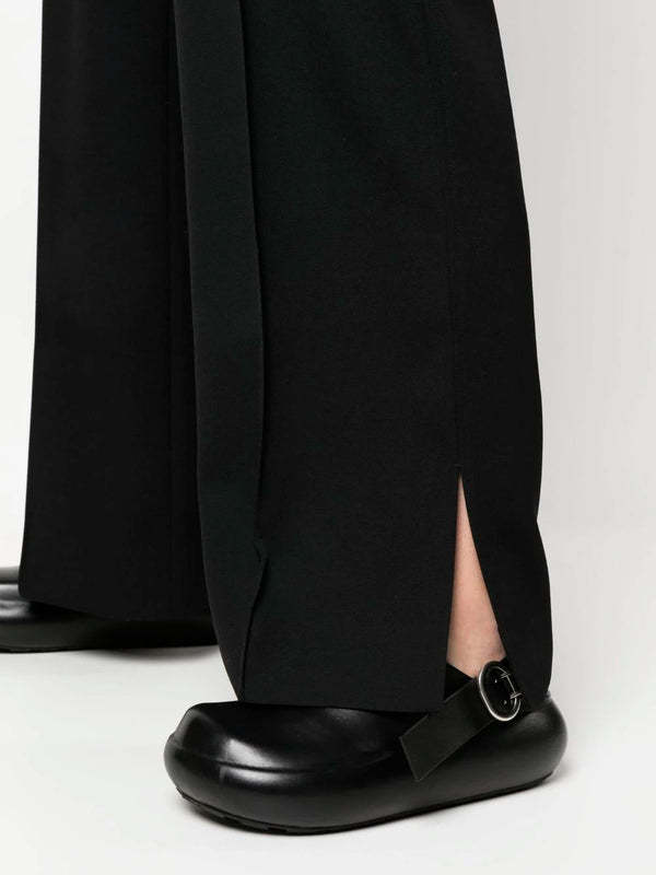 Jil Sander Pressed-crease Wool Straight Trousers In Black