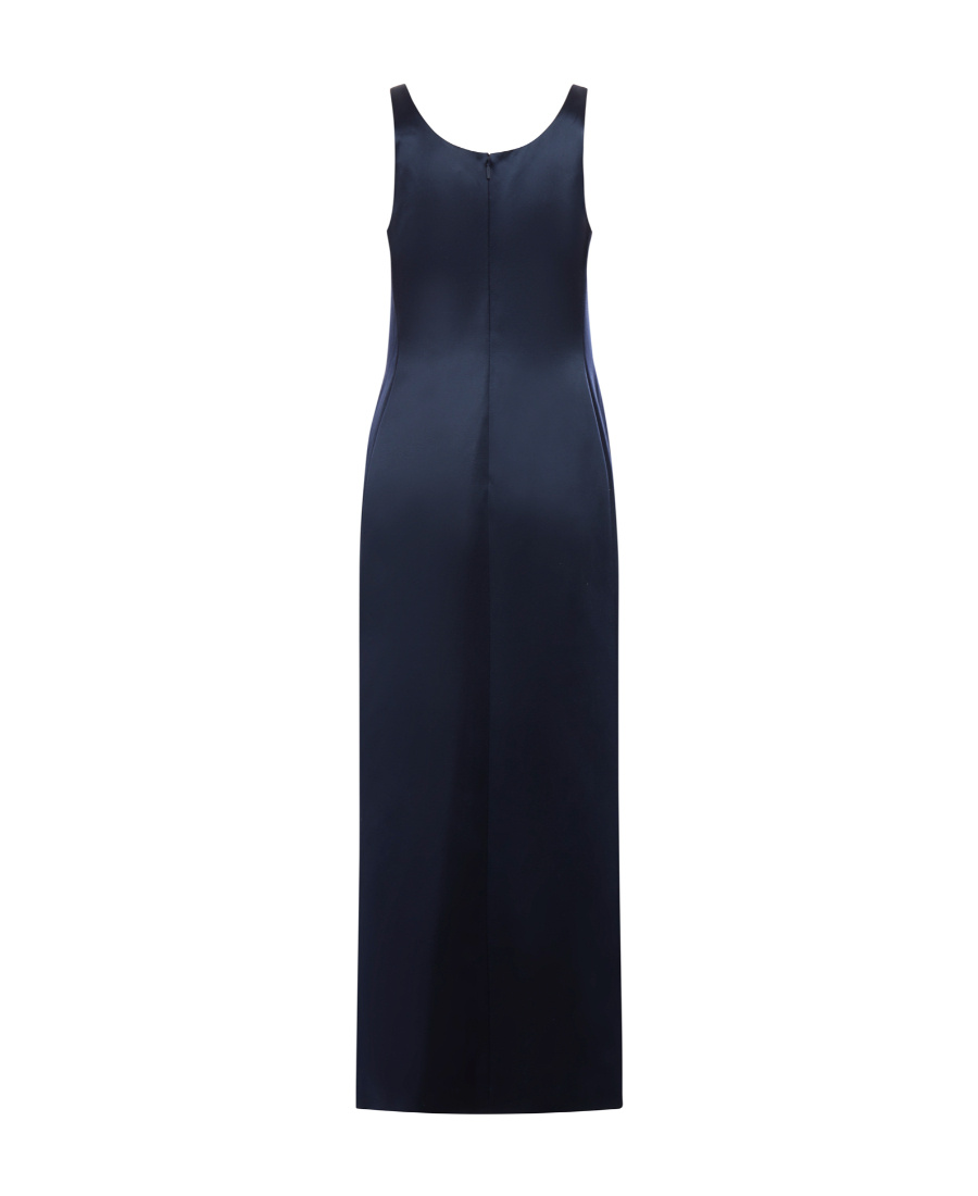 Fendi Gathered Silk Dress In Blue