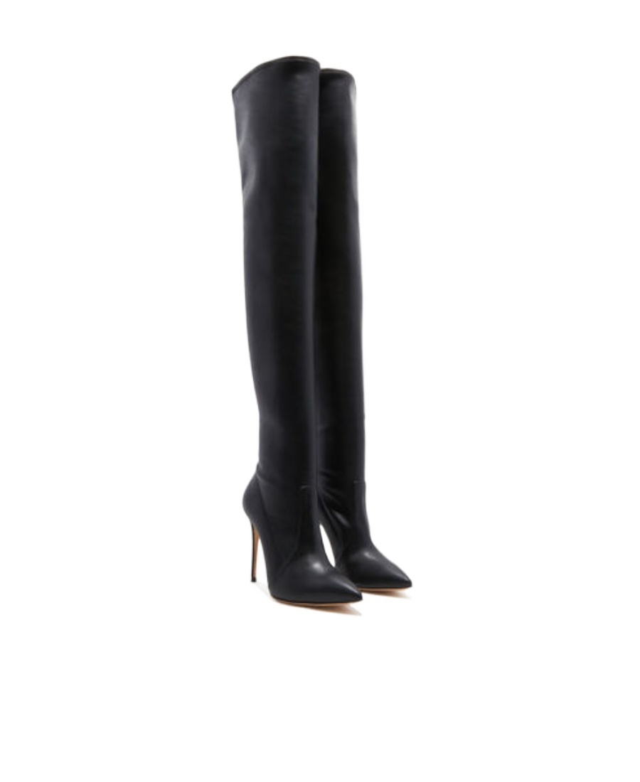 Casadei Suede Blade Over-the-knee Boots 100 In Black