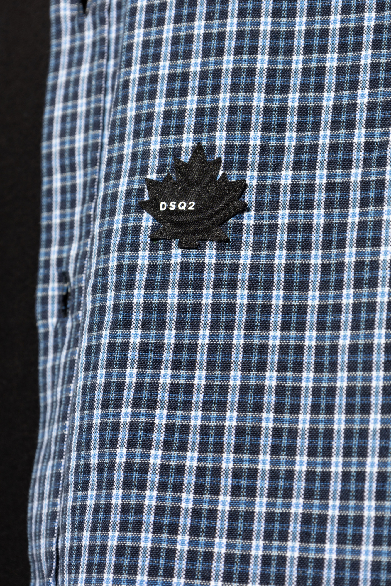 Dsquared2 Logo-patch Plaid Cotton Shirt In Blue