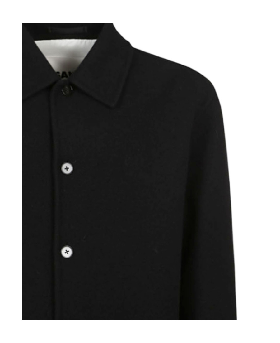 Jil Sander Black Shirt-jacket With Logo In Black