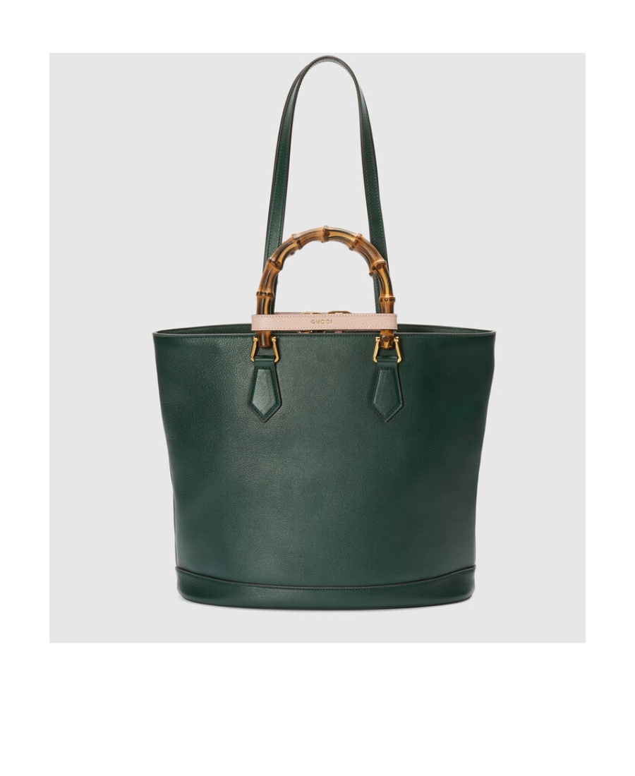Gucci Medium Diana Leather Tote Bag In Green