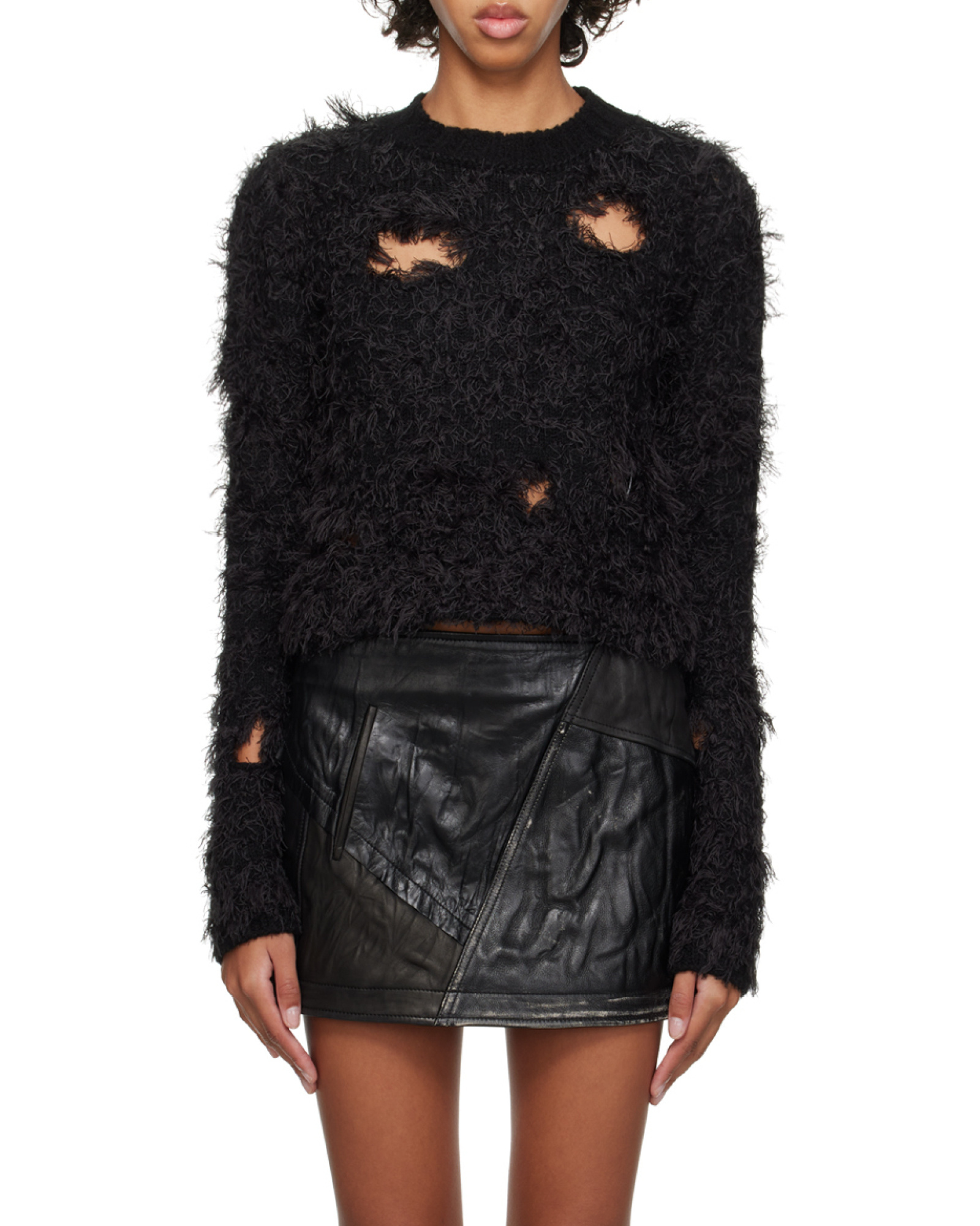 Acne Studios Cut-out Wool Jumper In Black