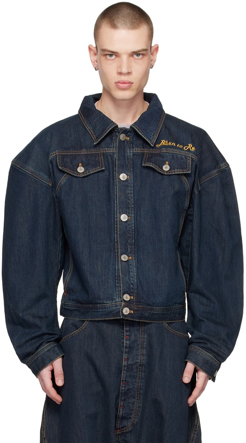Vivienne Westwood Boxer Denim Jacket In Black