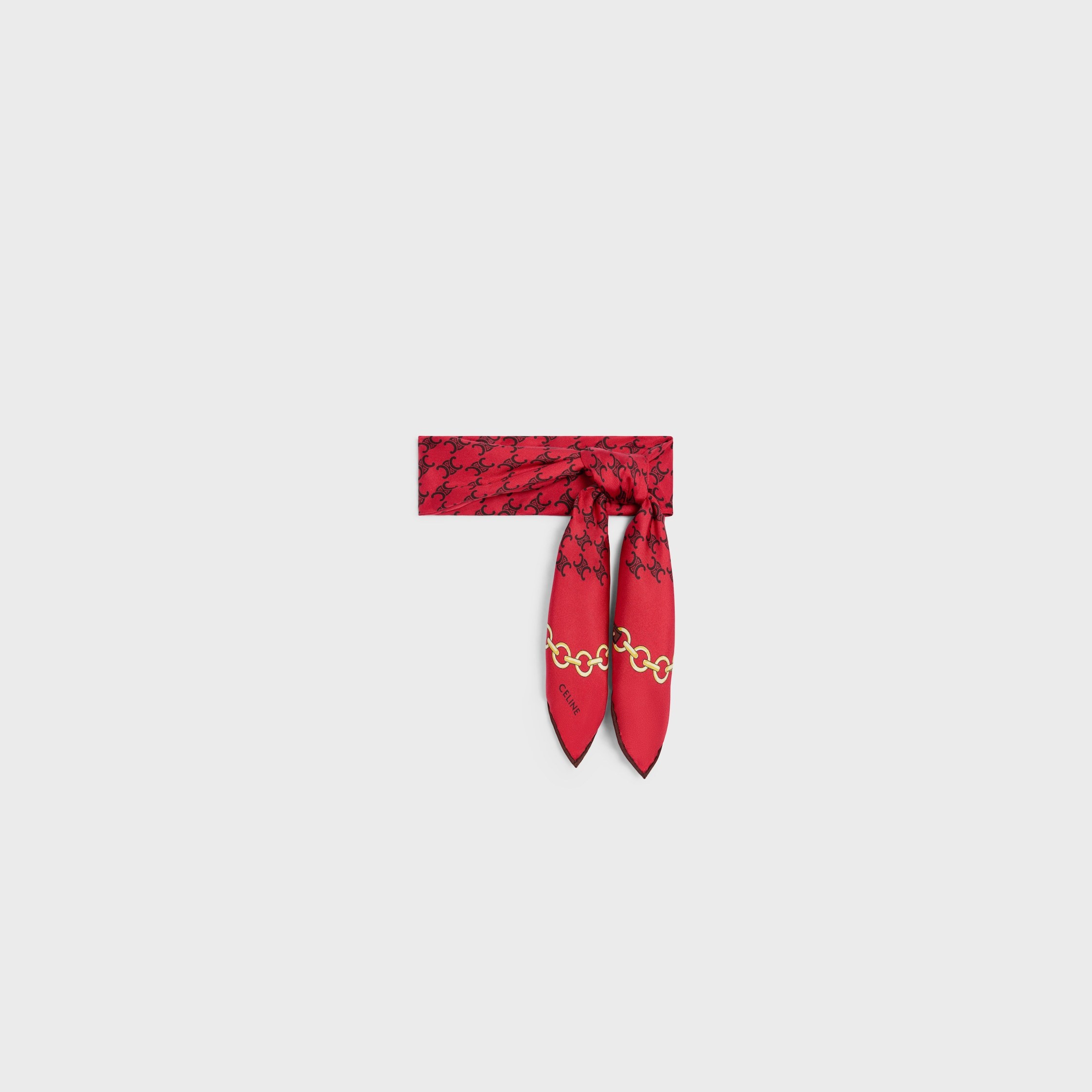 Celine Bandana In Heritage Silk Twill In Red