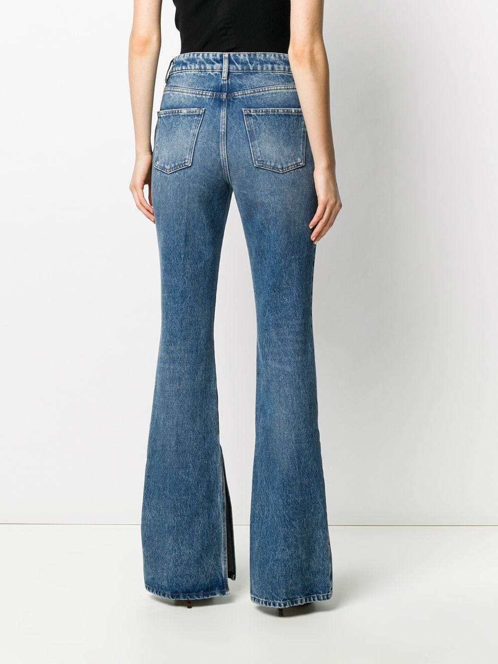 Attico High-waisted Bootcut Jeans In Blue