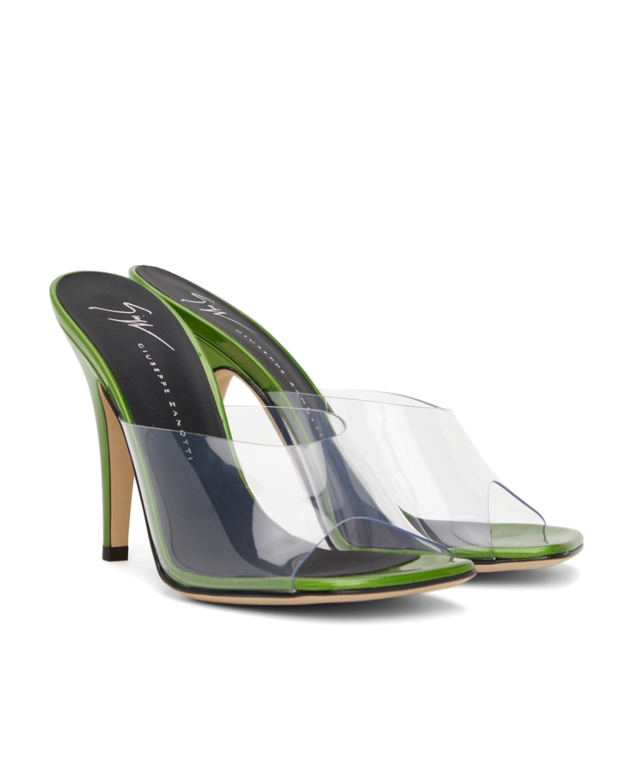 Giuseppe Zanotti Green Curvy 105mm Heeled Sandals In White